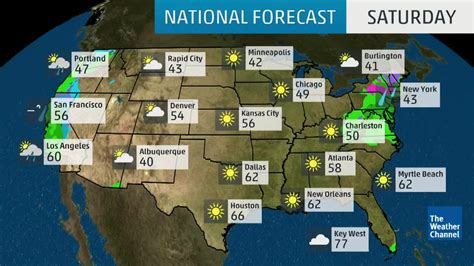 Weather Map in USA Today